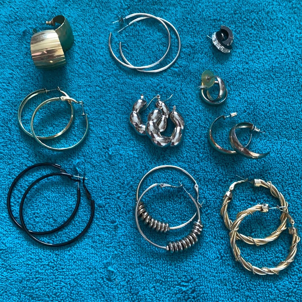 10 pair hoop earrings for pierced ears